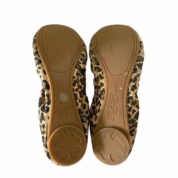 Lucky Brand Women's Emmie Tan Black Leopard Print Leather Ballet Flats Size 6.5 - Picture 11 of 11
